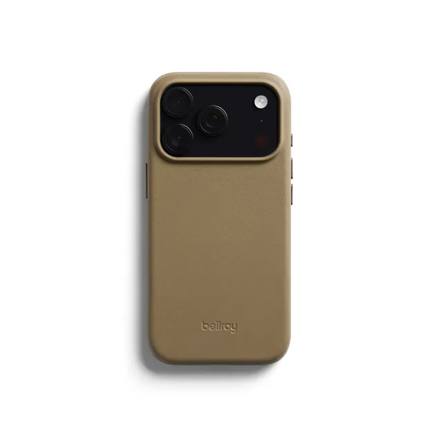 bellroy-coque-iphone-17-pro-en-cuir-khaki image 1