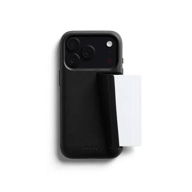 bellroy-phone-case-3-card-pour-iphone-17-pro-coque-en-cuir-avec-porte-cartes-bla image 1