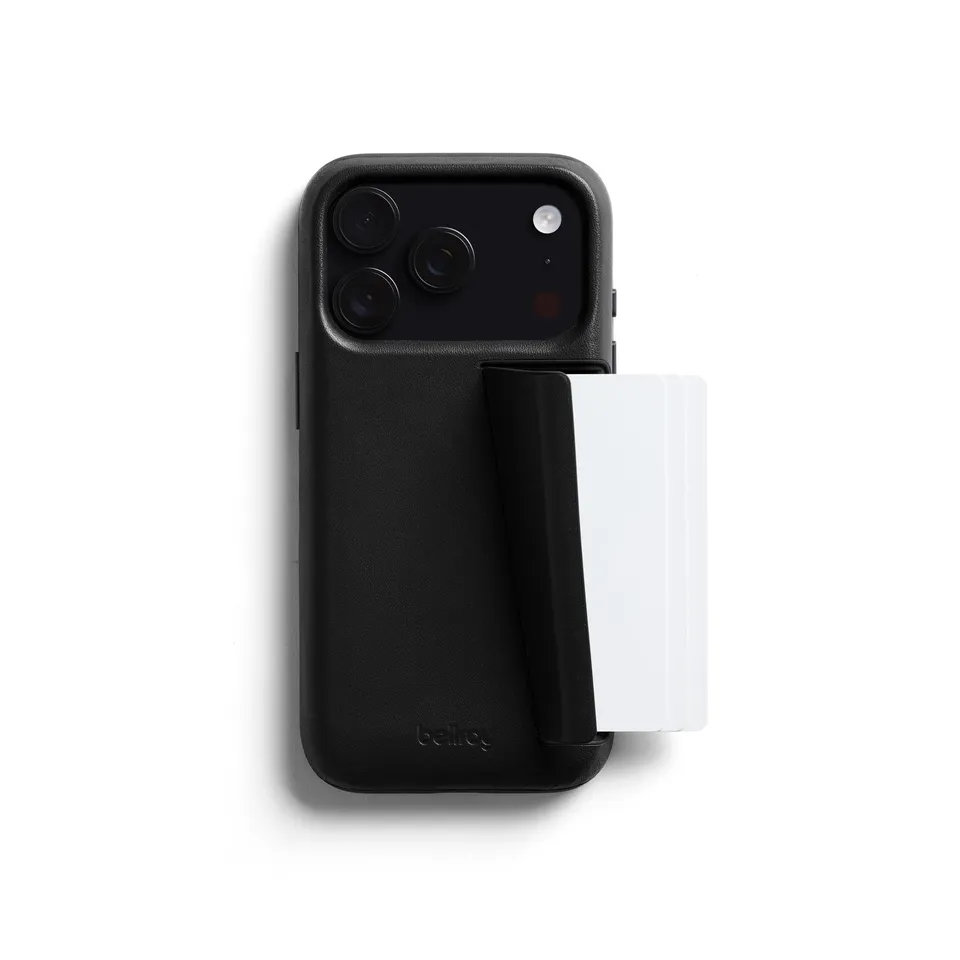 bellroy-phone-case-3-card-pour-iphone-17-pro-coque-en-cuir-avec-porte-cartes-bla image 1