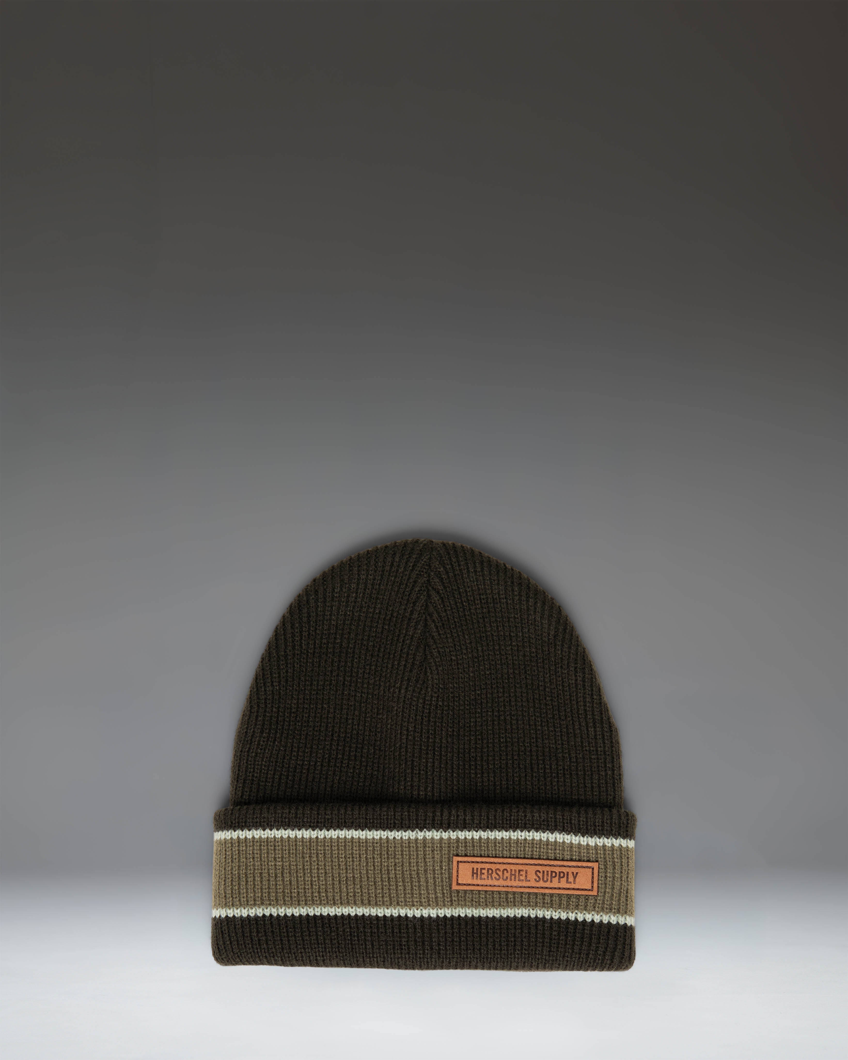 bonnet-herschel-supply-ribbed-vintage-stripe-maille-c-tel-e-patch-simili-cuir image 2