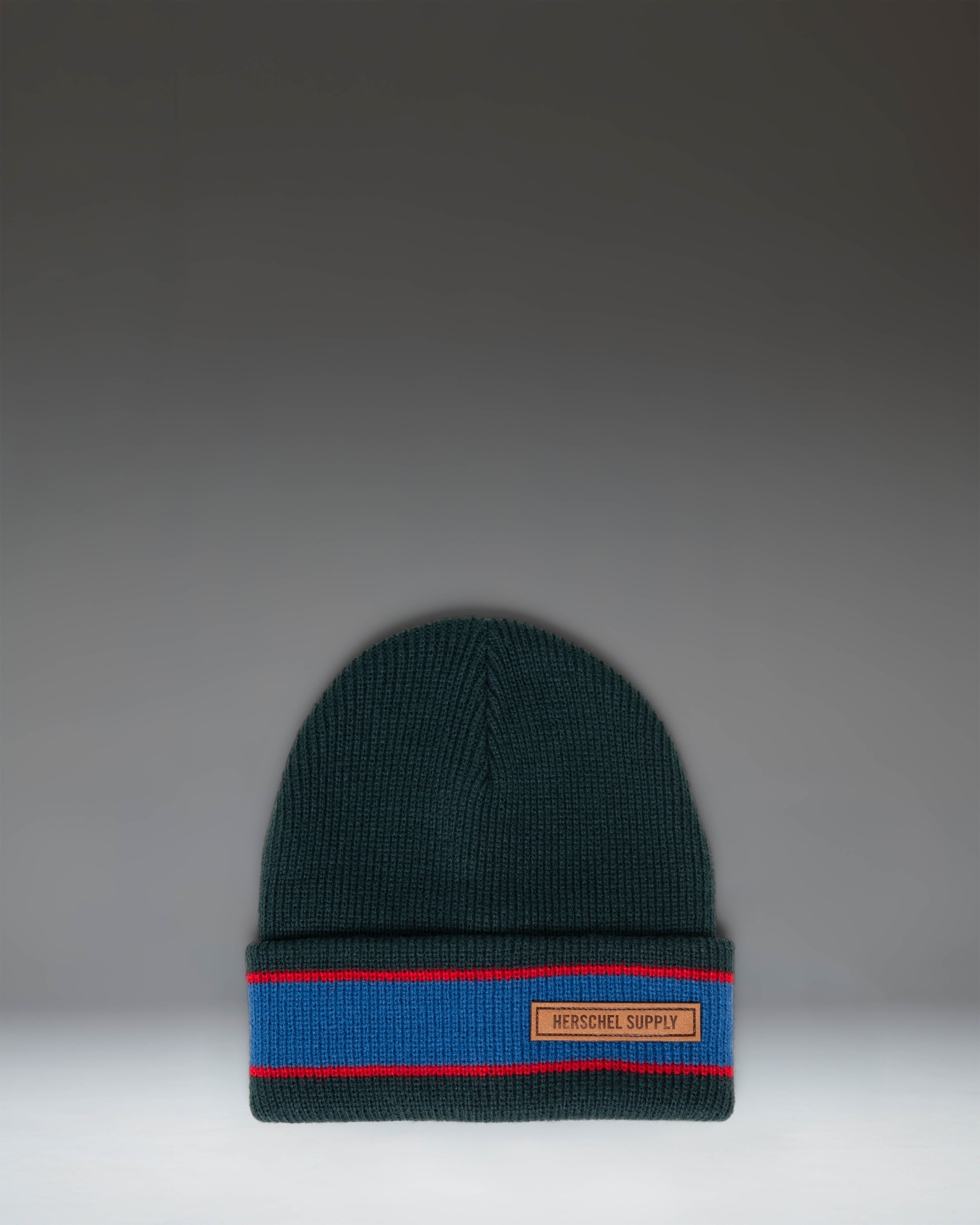 bonnet-herschel-supply-ribbed-vintage-stripe-maille-c-tel-e-patch-simili-cuir image 3
