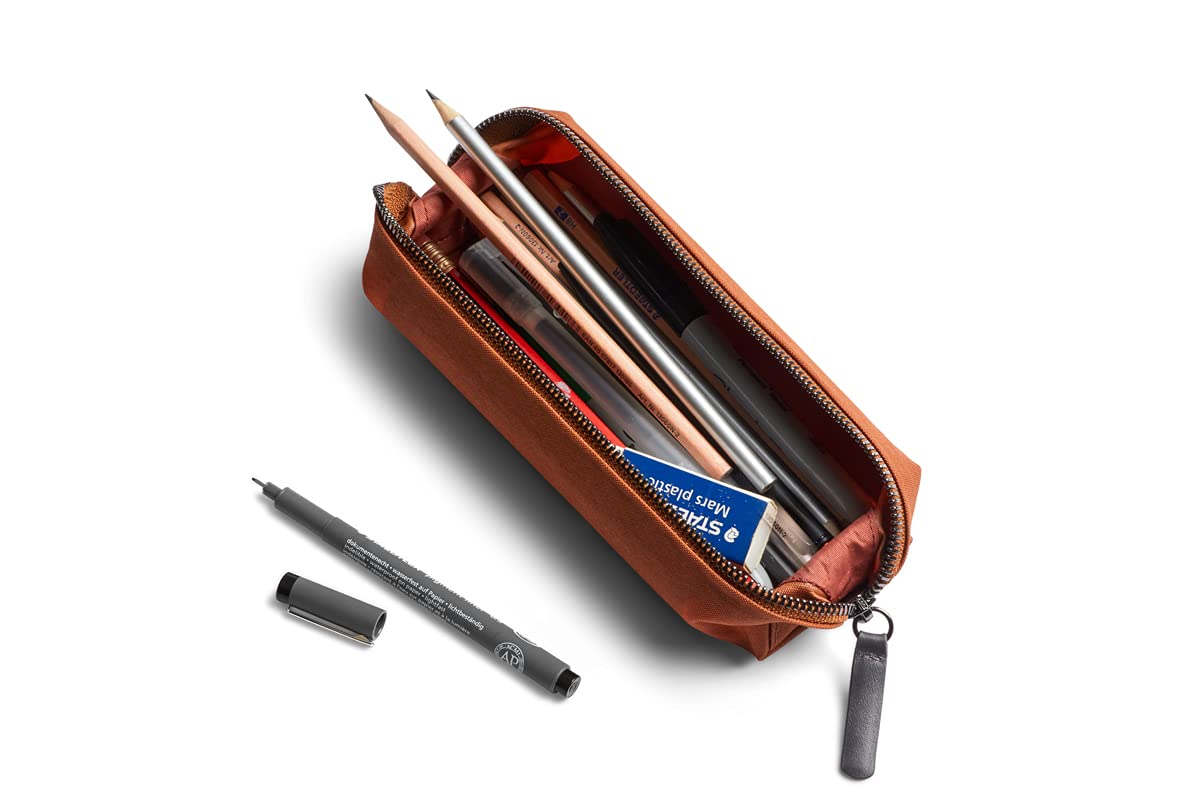 bellroy-pencil-case-trousse-de-bureau-en-tissu-tiss-et-cuir-bronze image 2