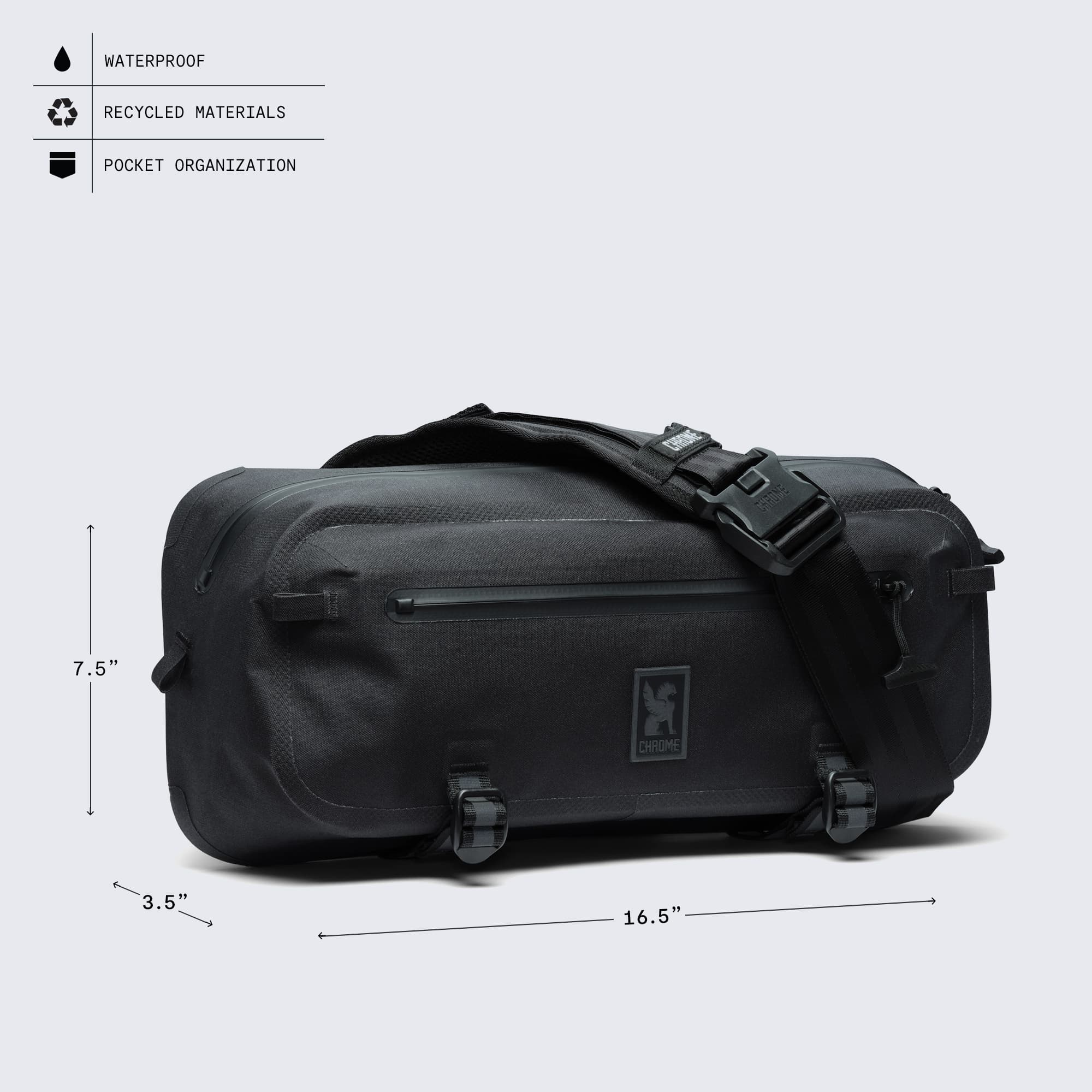 chrome-industries-kadet-wp-sling-sling-tanche-9l-noir image 5