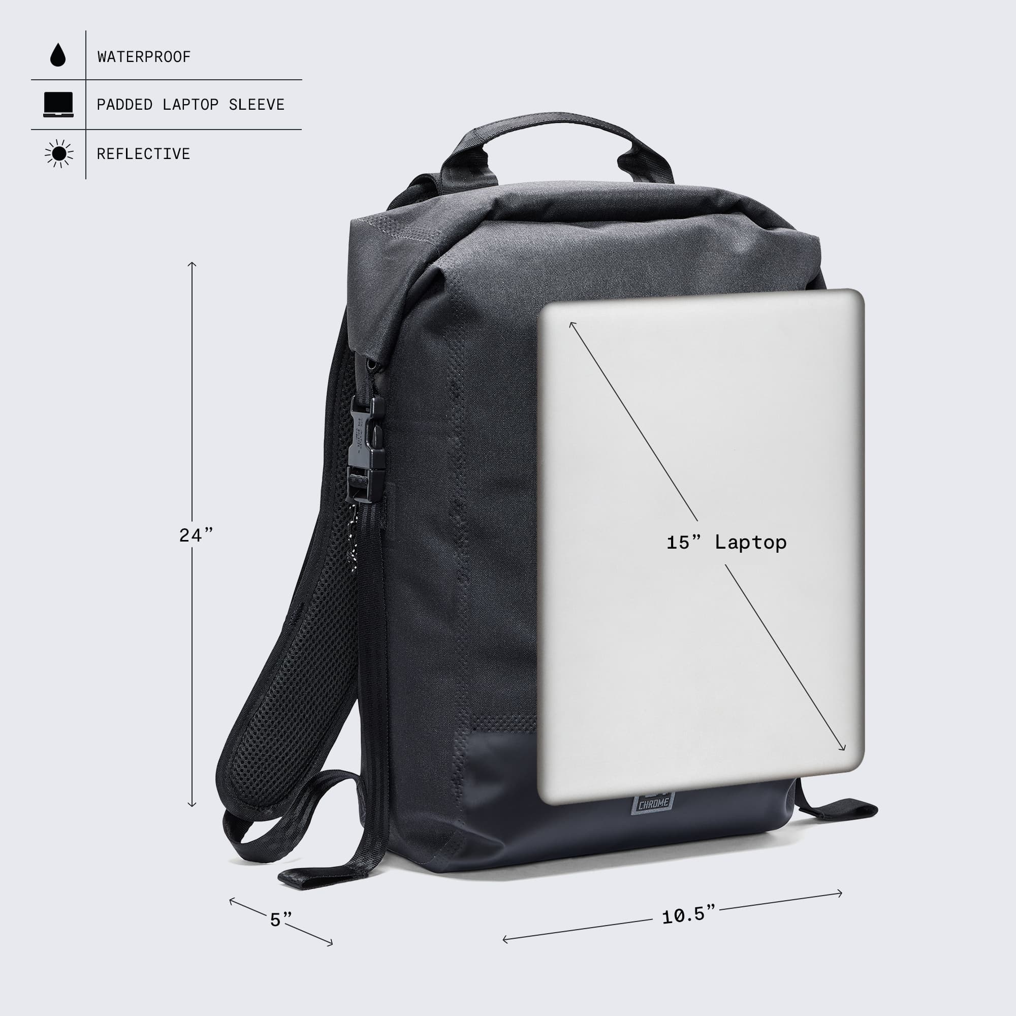 sac-dos-chrome-urban-ex-20l-tanche-avec-poche-laptop-rolltop image 7